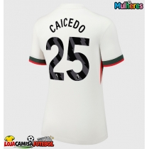 Camisa de Futebol Chelsea Moises Caicedo #25 Equipamento Secundário Mulheres 2025-26 Manga Curta
